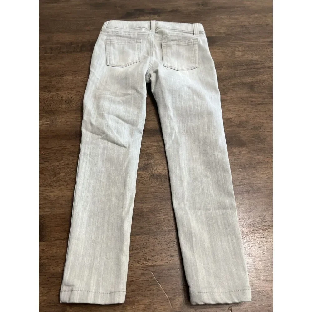 Janie & Jack Gray Denim Jeans Sz 5 Adjustable Waist Skinny - Picture 3 of 9